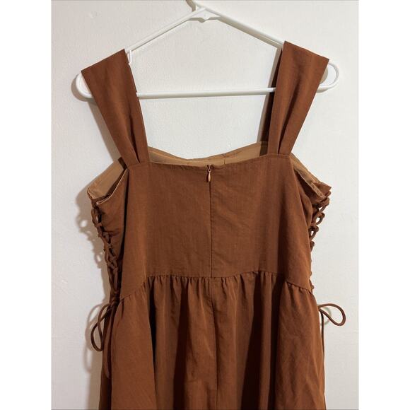 Scarlett Darkness L Corset Dress Brown Earthy Goblincore Festival Whimsigoth - Picture 7 of 10